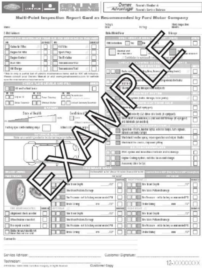 FORD Focus (2011) - Scheduled Maintenance Guide - 1