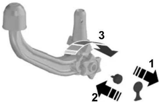 FORD Mondeo (2007) - Inserting the tow ball arm - 1