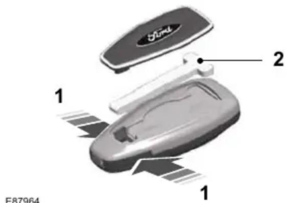 FORD S-Max (2012) - Locking and unlocking the doors with the key blade - 1