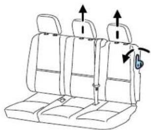 FORD Transit (2011) - Folding down the rear seat - 1