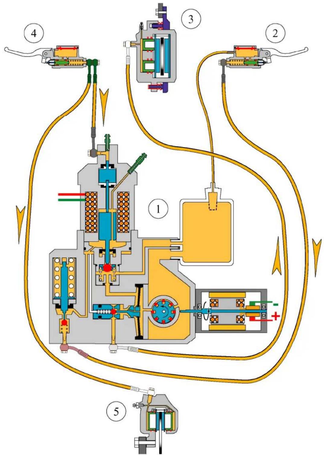 Technical schematic diagram of a mechanical or electrical device with numbered components and labeled parts