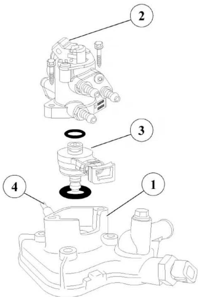 Technical diagram of a mechanical assembly with numbered parts for identification