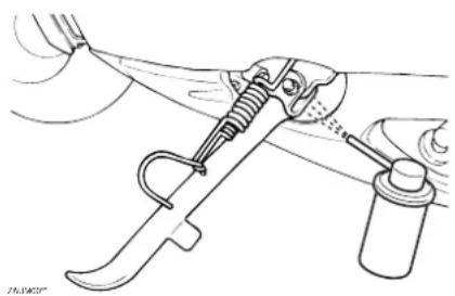 YAMAHA Cygnus 125 (2000) - Checking and lubricating the centerstand and sidestand - 1