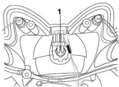YAMAHA JOG 50R (2004) - Replacing the headlight bulb or a front turn signal light bulb - 1