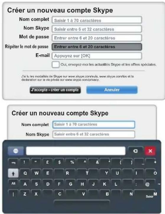 Créer un nouveau compte Skype Nom complet Saisir 1 à 70 caractères Nom Skype Saisir entre 6 et 32 caractères Mot de passe Entrer entre 6 et 20 caractères Répéter le mot de passe Entrer entre 6 et 20 caractères E-mail Appuyez sur [OK] Oui, envoyez-moi les actualités Skype et les offres spéciales. J'ai lu les modalités de Skype sur www.skype.com/auta, www.skype.com/los et la dedération sur la vie privée sur www.skype.com/privacy. J'accepte - créer un compte Annuler Créer un nouveau compte Skype Nom complet Saisir 1 à 70 caractères Nom Skype Saisir entre 6 et 32 caractères