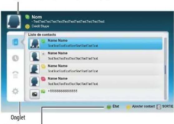 Nom - TextTextTextTextTextTextTextTextTextTextText Credit Skype Liste de contacts Name Name TextTextTextTextTextTextTextText Name Name TextTextTextTextTextTextTextText Name Name TextTextTextTextTextTextTextText Name Name TextTextTextTextTextTextTextText +5588888888888 Onglet État Ajouter contact SORTIE