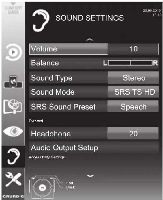 GRUNDIG 26 VLE 8200 SL - Sound settings - 1