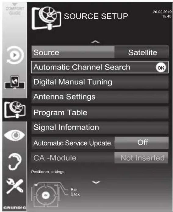 GRUNDIG 26 VLE 8200 SL - Searching for digital television channels from a satellite automatically - 1