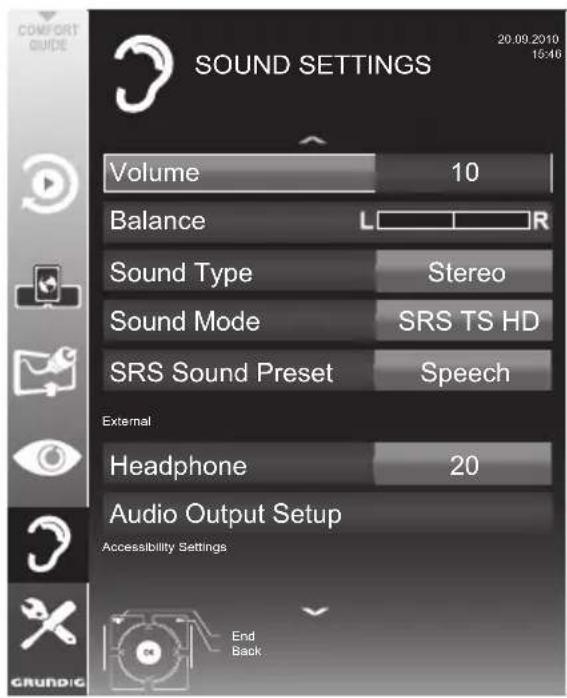 GRUNDIG 32 VLE 6220 BH - Sound settings - 1