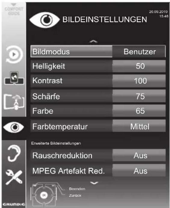 GRUNDIG 32 VLE 6220 BH - Bildeinstellungen - 1