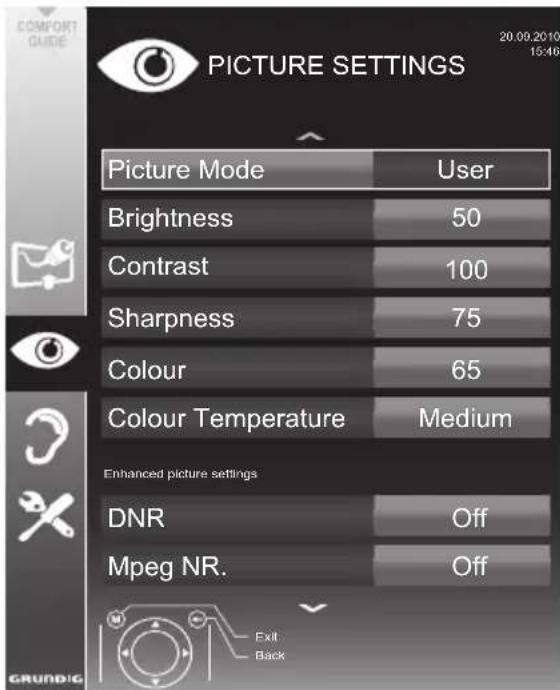 GRUNDIG 22 VLE 8220 SG - Picture settings - 1