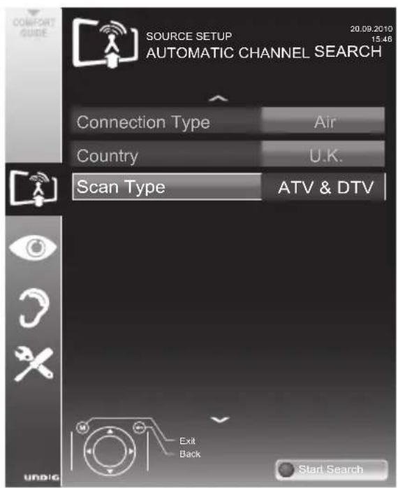 GRUNDIG 22 VLE 8220 SG - Searching for digital terrestrial TV channels automatically - 1