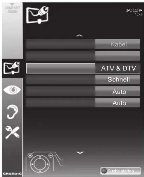 GRUNDIG 22 VLE 8220 SG - Digitalen Fernseh-Programme vom Kabelbetreiber automatisch suchen - 1