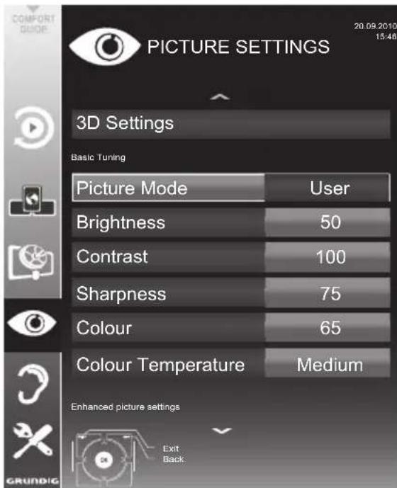 GRUNDIG 40 VLE 8270 SL - Picture settings - 1