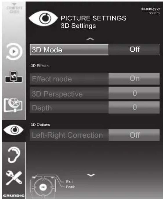 GRUNDIG 40 VLE 8270 SL - 3D Settings - 1
