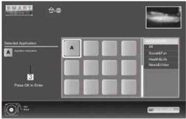 GRUNDIG 40 VLE 8270 SL - Selecting internet applications - 1
