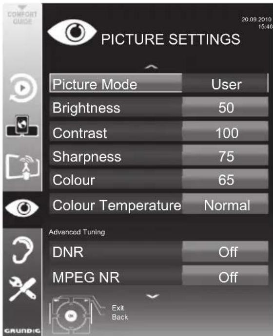 GRUNDIG 40 VLE 6220 BH - Picture settings - 1