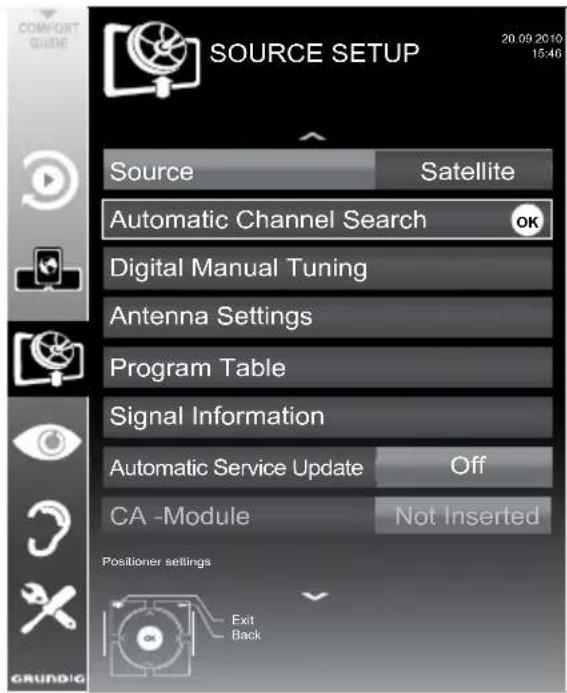 GRUNDIG Fine Arts 46 FLE 9170 SL - Searching for digital television channels from a satellite automatically - 1