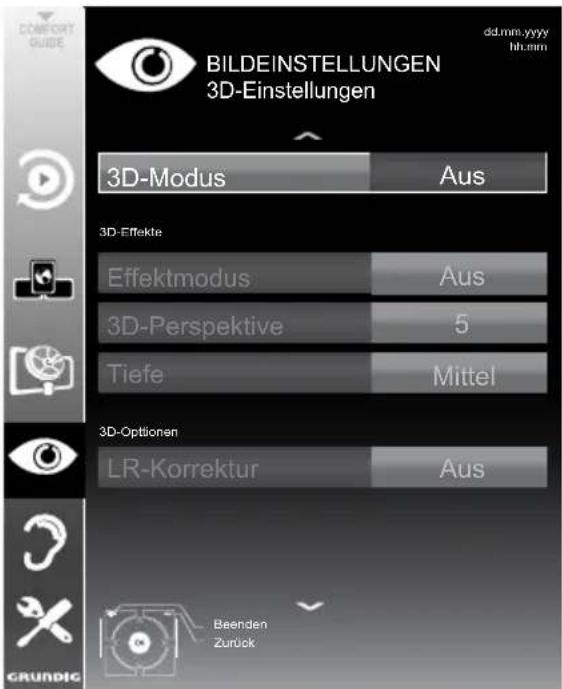 GRUNDIG Fine Arts 46 FLE 9170 SL - 3D-Einstellungen - 1