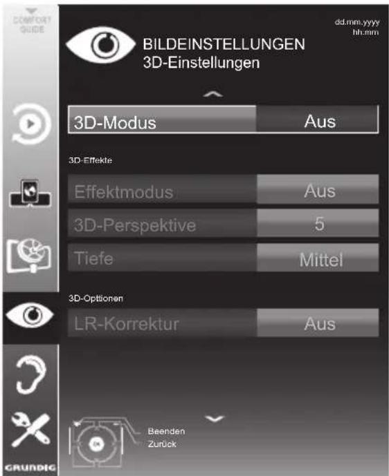 GRUNDIG Fine Arts 40 FLE 9170 SL - 3D-Einstellungen - 1