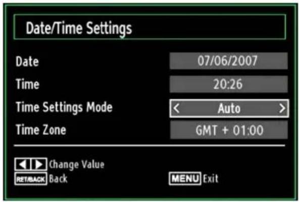 SALORA 24LED7105CD - Configuring Date/Time Settings - 1