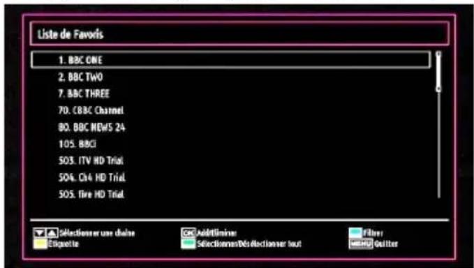 SALORA 24LED7105CD - Gestion des chaînes : Favoris - 1