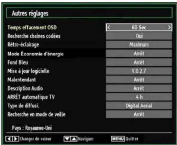SALORA 24LED7105CD - Configuration des autres réglages - 1