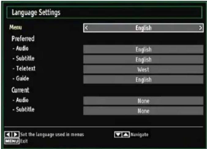 SALORA 24LED7105CD - Configuring Language Preferences - 1