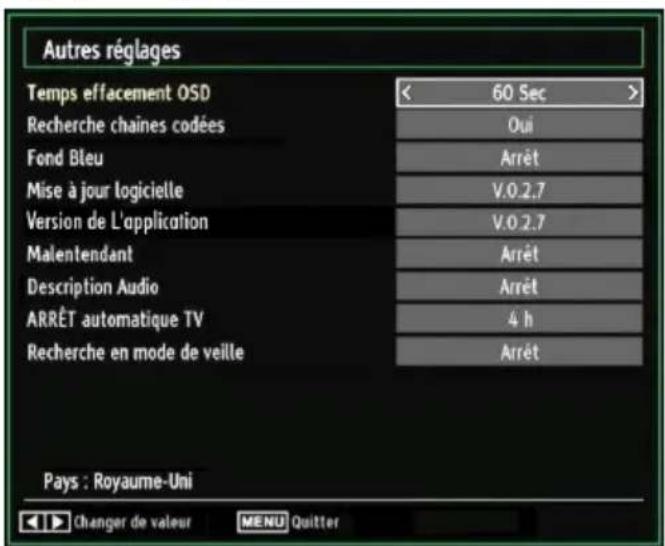 SALORA 42LED7100C - Configuration des autres réglages - 1