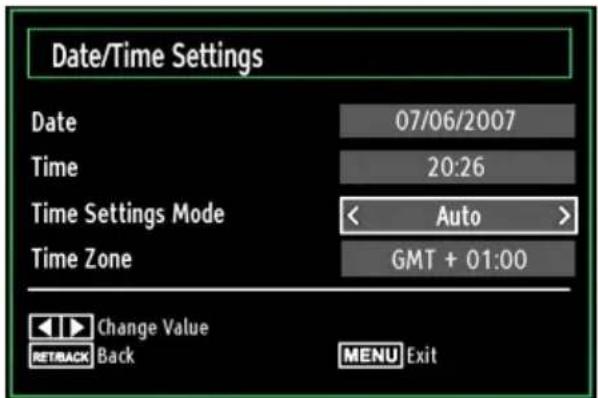 SALORA 42LED7100C - Configuring Date/Time Settings - 1