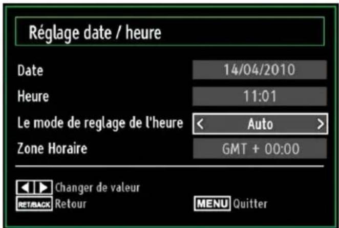 SALORA 42LED7100C - Configurer le réglage Date/Heure - 1