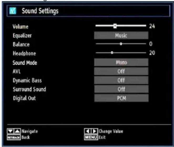 SALORA 42LED7100C - Configuring Sound Settings - 1