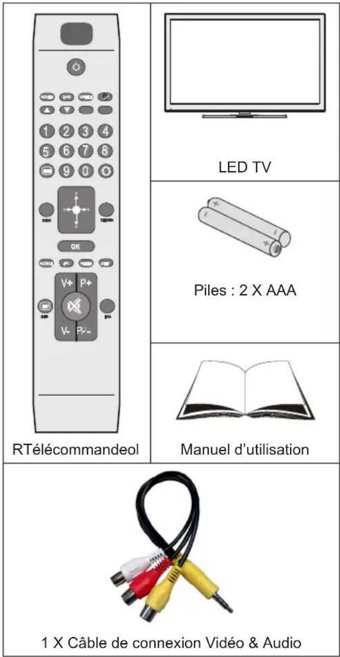 SALORA 42LED7100C - Contenu du carton - 1