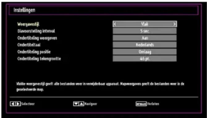SALORA 42LED7100C - Media browser instellingen - 1