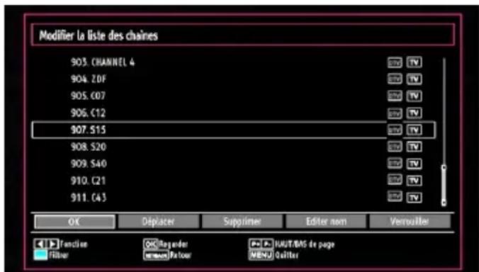 SALORA 42LED7100C - Gestion des chaînes : Liste des chaînes - 2