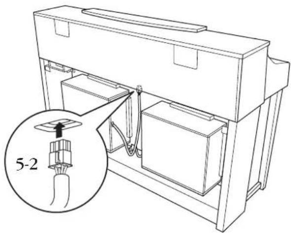 YAMAHA Clavinova CLP-380 - Connect the speaker cord. - 1
