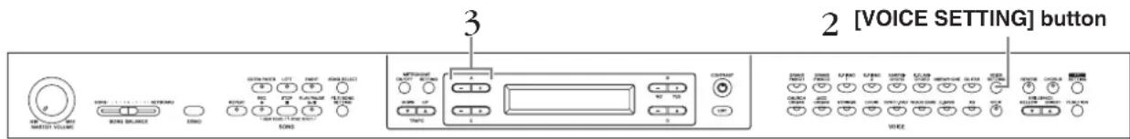 YAMAHA Clavinova CLP-380 - Access the "Voice Setting" menu. - 1