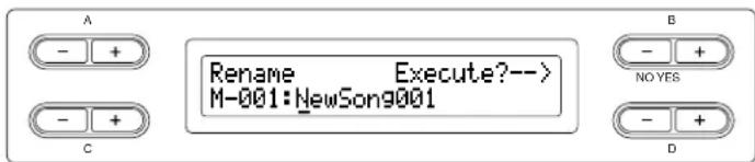 YAMAHA Clavinova CLP-380 - Renaming files ... [Rename] - 1