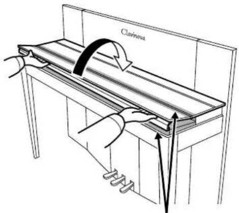 YAMAHA Clavinova CLP-F01 - To open the key cover: - 1
