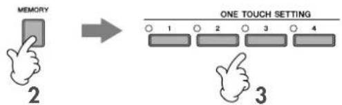 YAMAHA Clavinova CVP-405 - ● Memorizing the panel settings to the OTS - 1