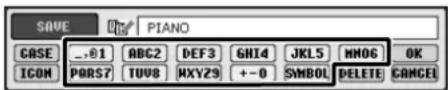 YAMAHA Clavinova CVP-405 - Press the [2 ▲▼]–[6▲▼] and [7▲] buttons, corresponding to the character you wish to enter. - 1