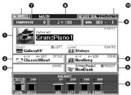 YAMAHA Clavinova CVP-405 - Main Display - 1