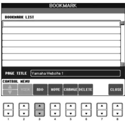 YAMAHA Clavinova CVP-405 - Registering Bookmarks of Your Favorite Pages - 1