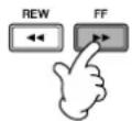 YAMAHA Clavinova CVP-405 - Press the SONG [REW] or SONG [FF] button to move back and forth (rewind and fast forward). - 1