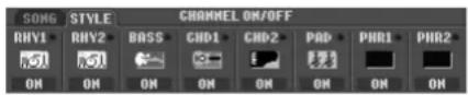 YAMAHA Clavinova CVP-405 - Press the [CHANNEL ON/OFF] button to call up the CHANNEL ON/OFF display. - 2