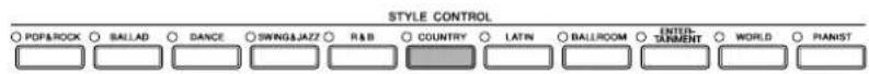 YAMAHA Clavinova CVP-405 - Press the STYLE CONTROL "COUNTRY" button. - 1