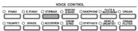 YAMAHA Clavinova CVP-405 - Press one of the VOICE category selection buttons to select a Voice category and call up the Voice selection display. - 1