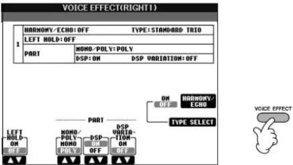 YAMAHA Clavinova CVP-405 - Adding Effects to Voices Played on the Keyboard - 2