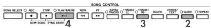 YAMAHA Clavinova CVP-405 - Practicing the Right-hand Part (TRACK 1) Using the Guide Lamps - 1