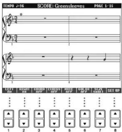 YAMAHA Clavinova CVP-405 - Changing the Notation Display - 1